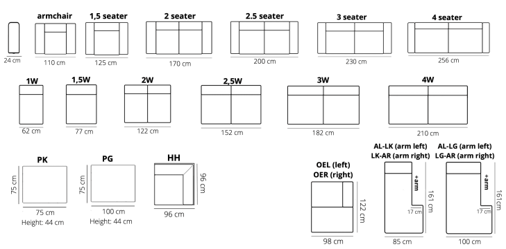 Nr. 8 / Ecke / in Stoff oder Leder / ab 2043 €